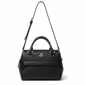 Kate Spade Hadlen Grant Park Black Pebbled Leather Satchel Crossbody Bag